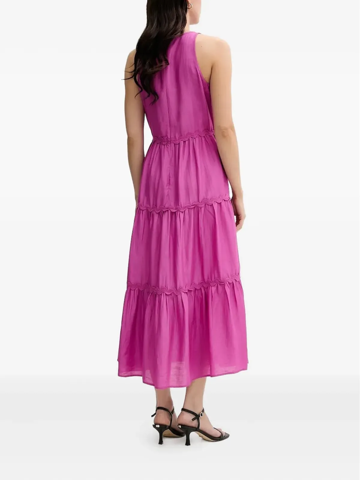 Pedro Del Hierro スカラップ装飾ティアードミディドレス - 画像3
