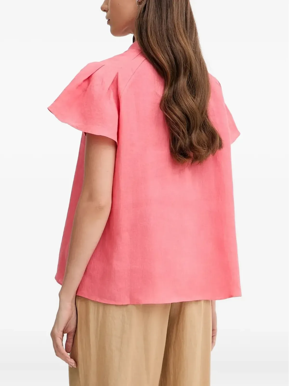 Pedro Del Hierro ラッフルスリーブリネンシャツ - 画像2
