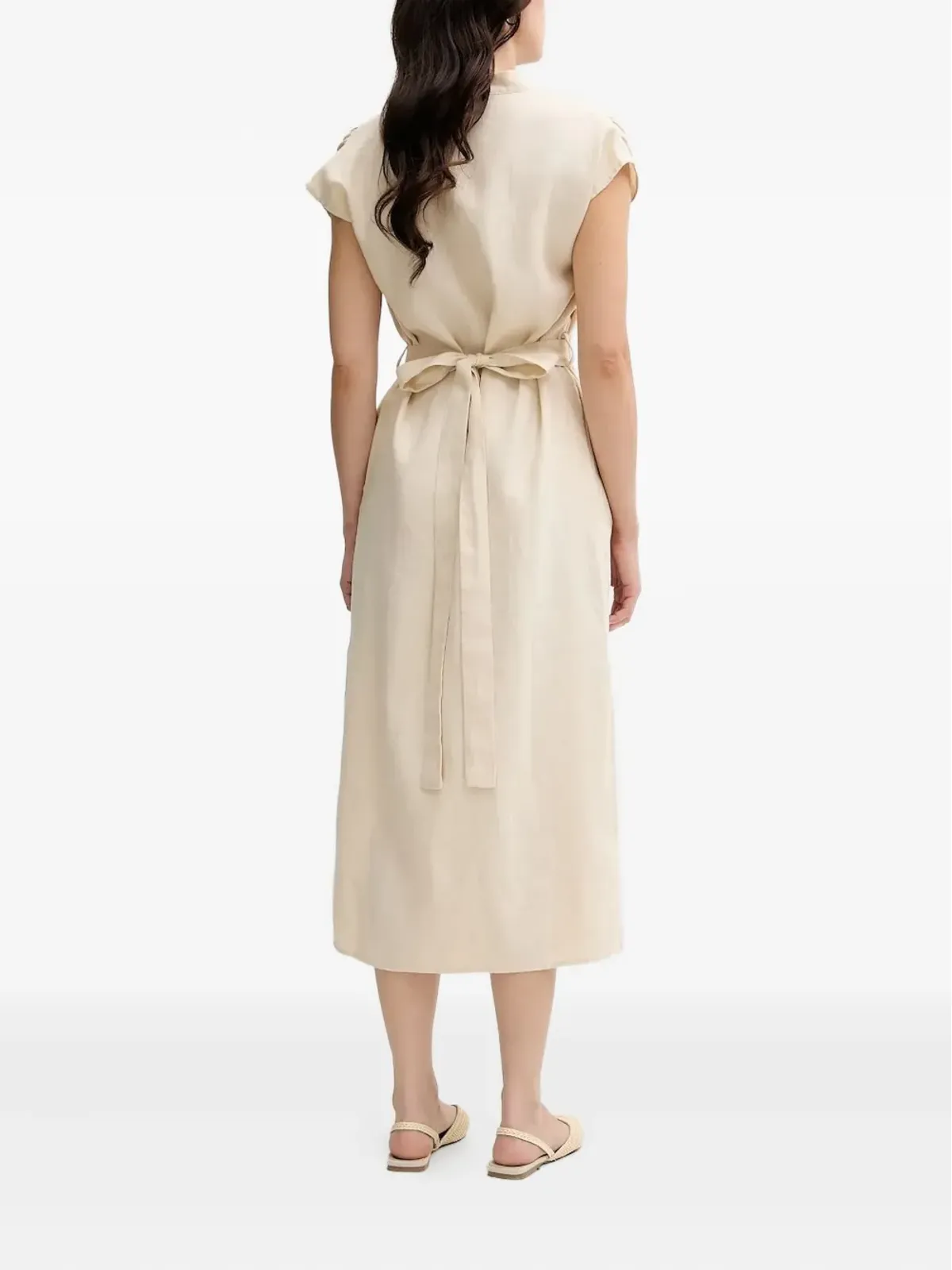 Pedro Del Hierro ボタンフロントベルト付きミディドレス - 画像2