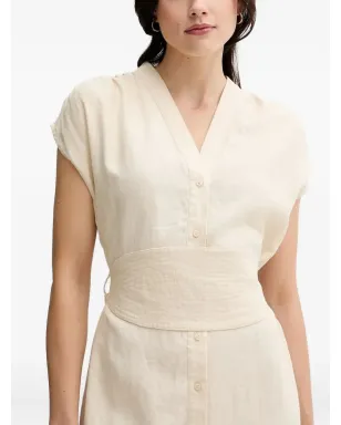 Pedro Del Hierro ボタンフロントベルト付きミディドレス - サムネイル4