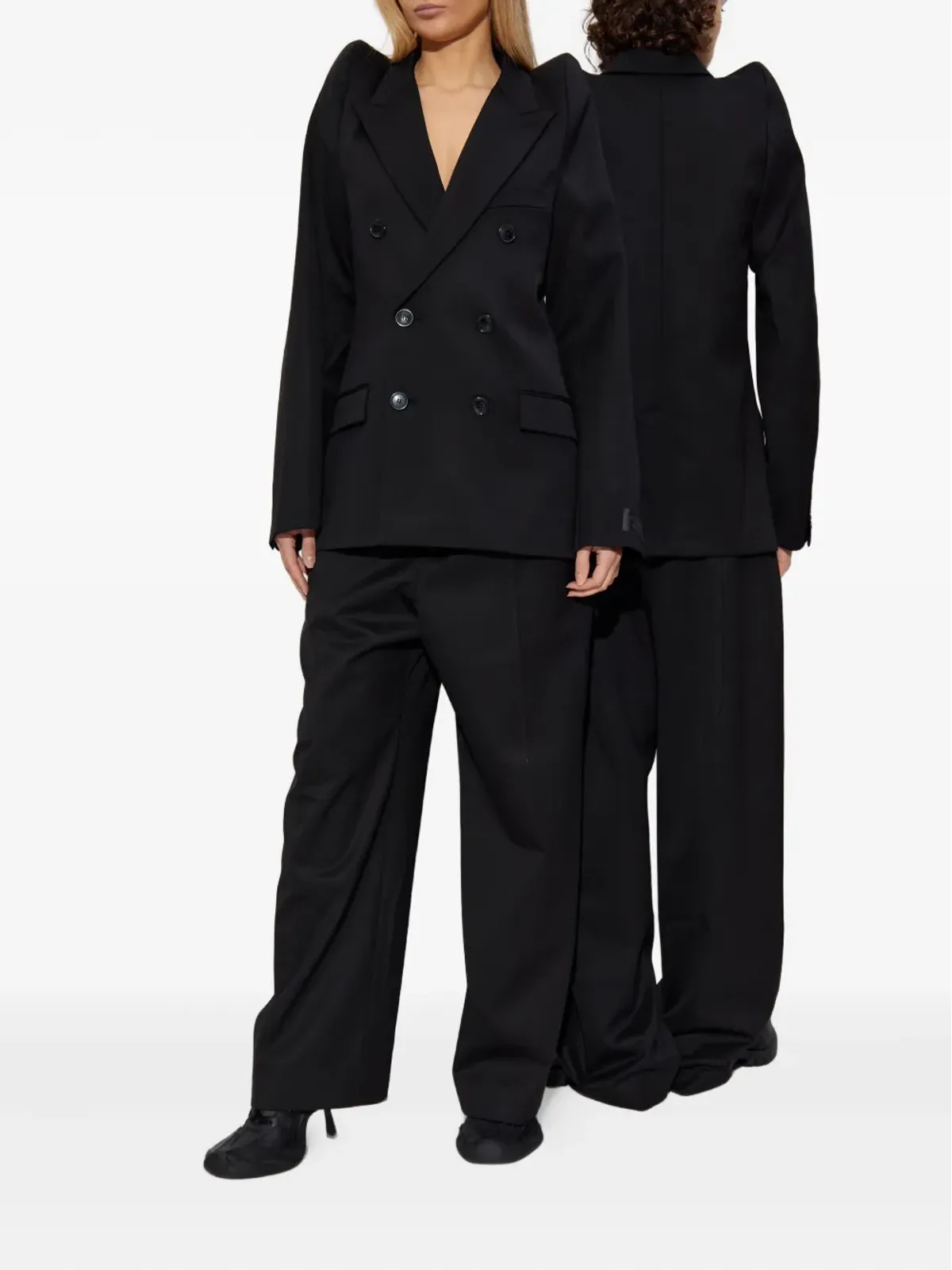 VETEMENTS パッドショルダー ダブルブレスト ジャケット - 画像2