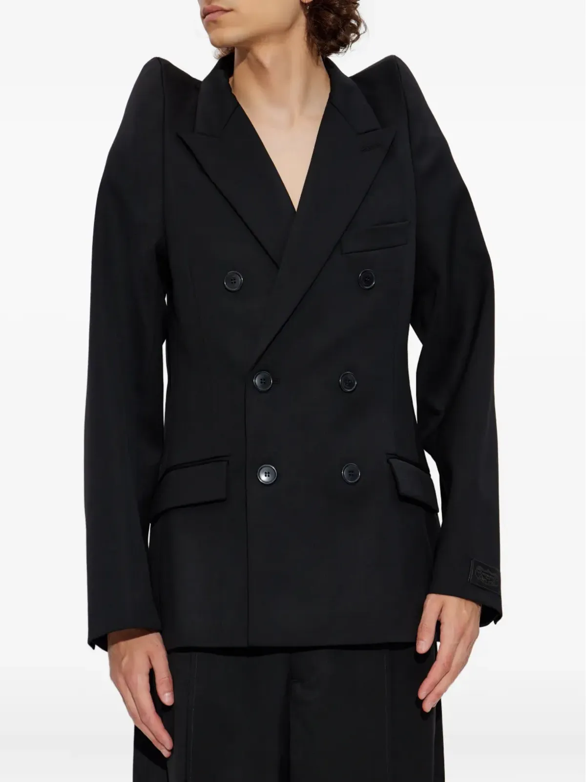 VETEMENTS パッドショルダー ダブルブレスト ジャケット - 画像4