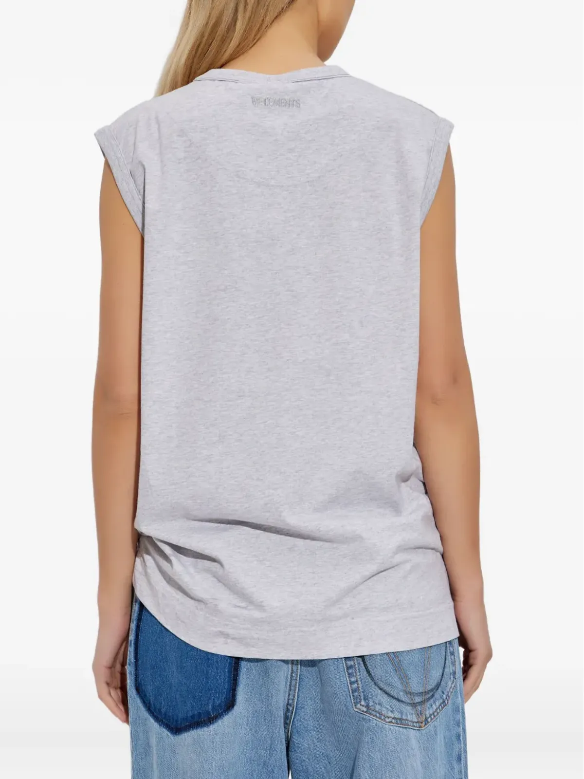 VETEMENTS エンベリッシュド タイディテール Tシャツ グレー - 画像4
