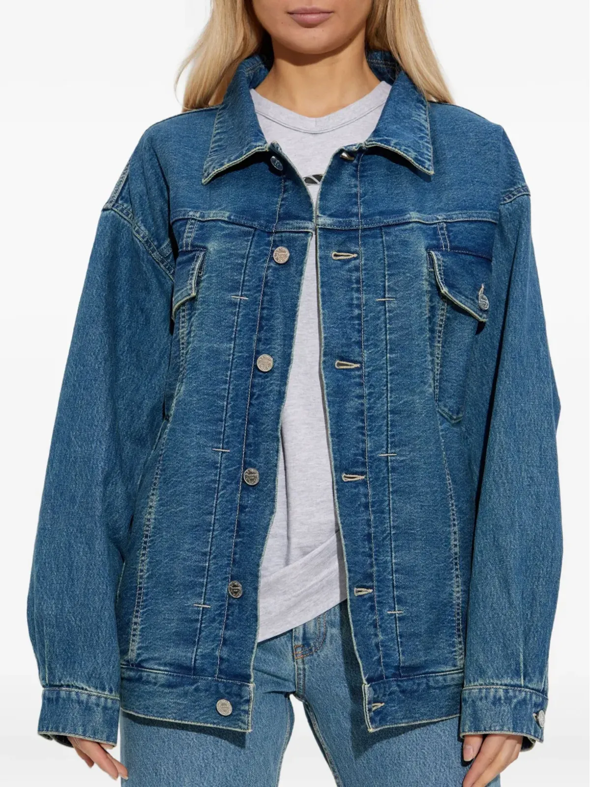 VETEMENTS ボタン留めフラップポケット デニムジャケット - 画像3