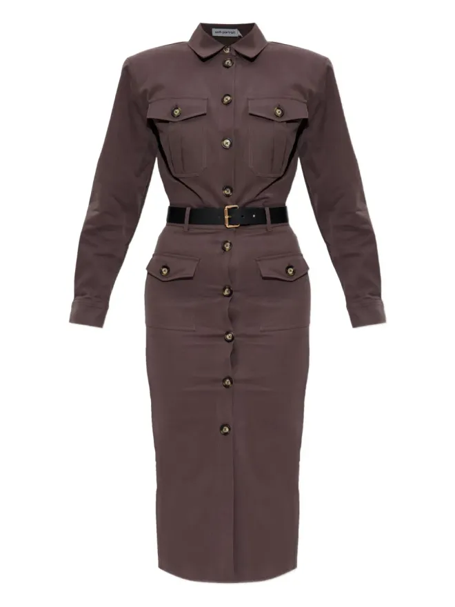 self-portrait Self-Portrait ボタンアップ・ベルト付きドレスの商品画像