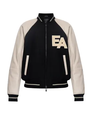 Emporio Armani レザー袖付きヴァーシティジャケット - サムネイル1
