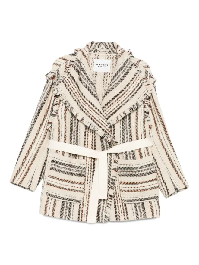MARANT ÉTOILE MARANT ÉTOILE Illisa ストライプ柄フリンジジャケットの商品画像