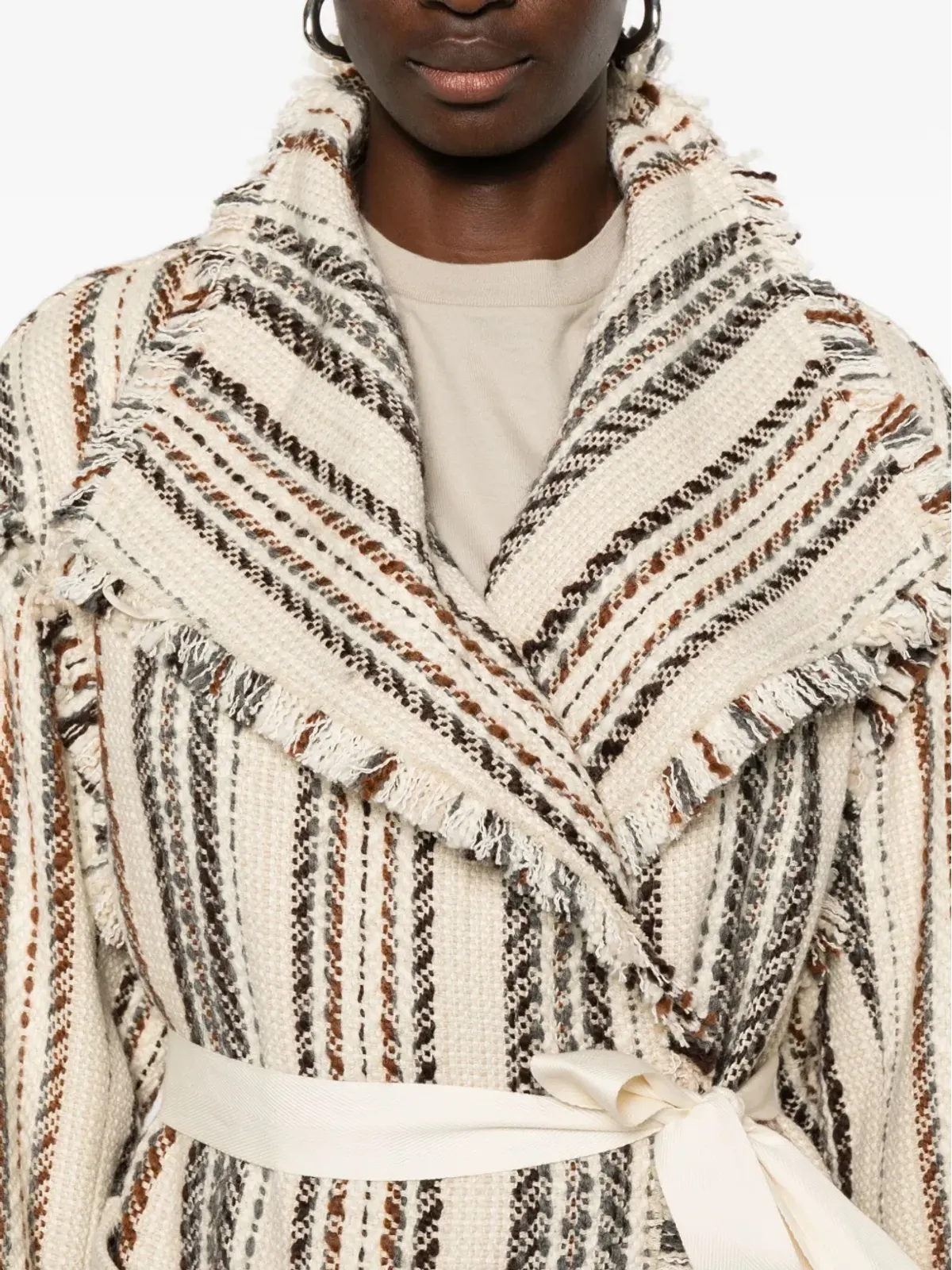 MARANT ÉTOILE Illisa ストライプ柄フリンジジャケット - 画像5