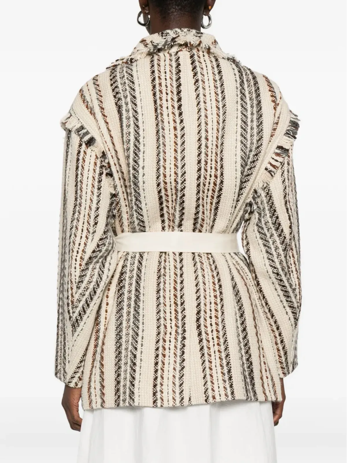 MARANT ÉTOILE Illisa ストライプ柄フリンジジャケット - 画像4