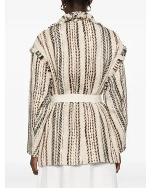 MARANT ÉTOILE Illisa ストライプ柄フリンジジャケット - サムネイル4