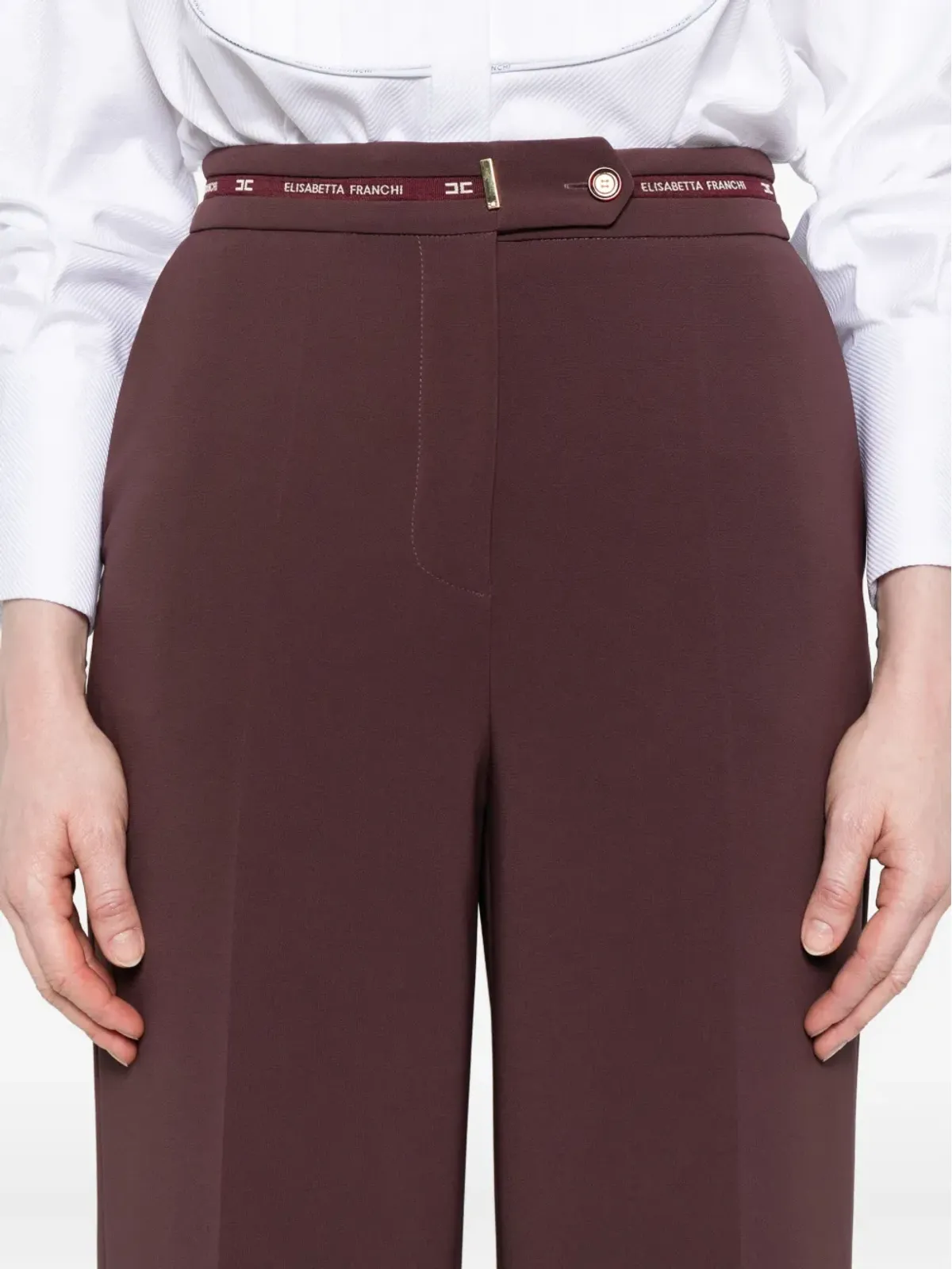 Elisabetta Franchi ロゴ入りウエストバンドパンツ - 画像5