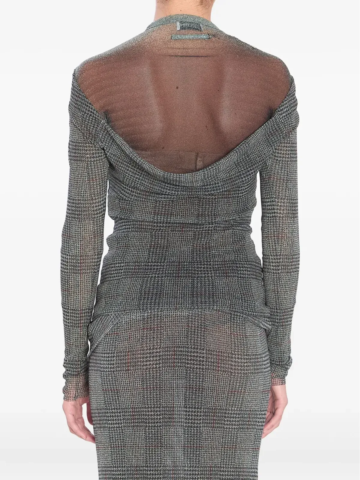 Jean Paul Gaultier チェック柄メッシュトップス - 画像5