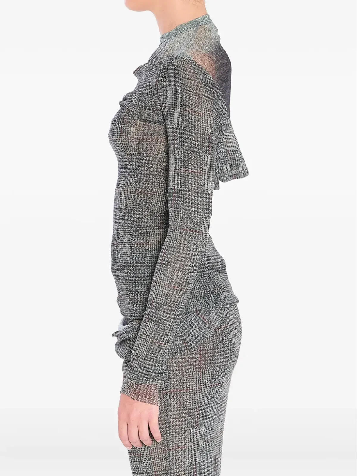 Jean Paul Gaultier チェック柄メッシュトップス - 画像4