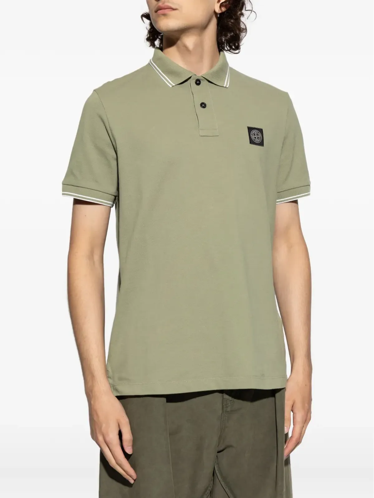 Stone Island ロゴパッチ付きポロシャツ - 画像3