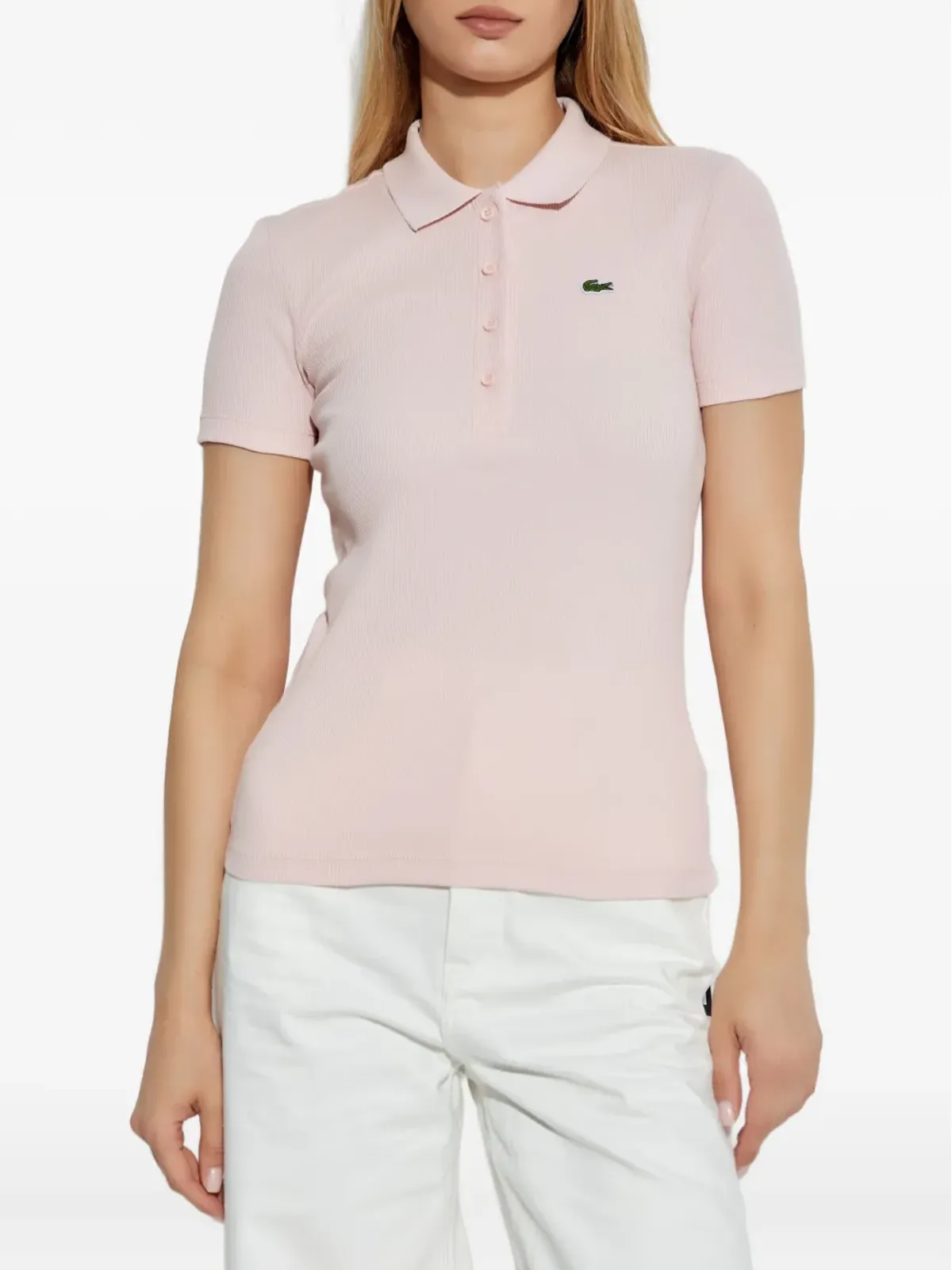 Lacoste リブ編みポロシャツ - 画像3