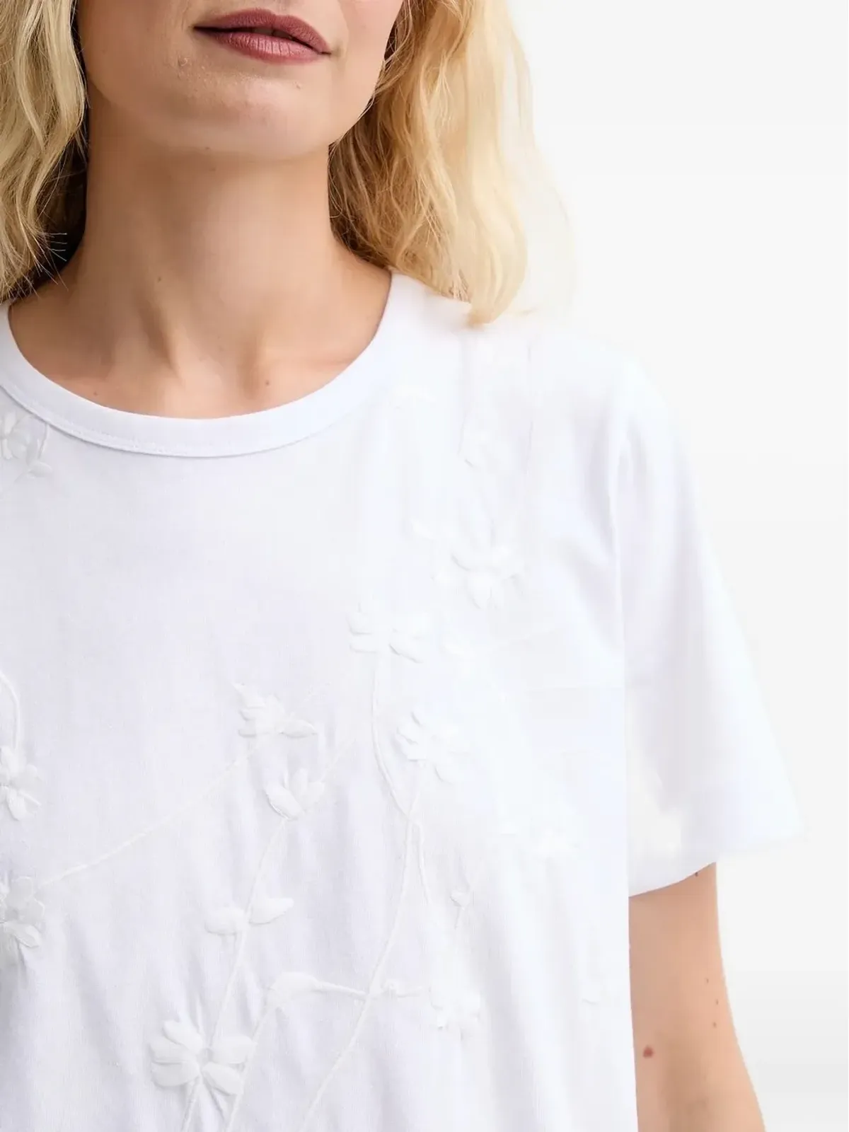 MUNTHE 刺繍花柄Tシャツ - 画像4