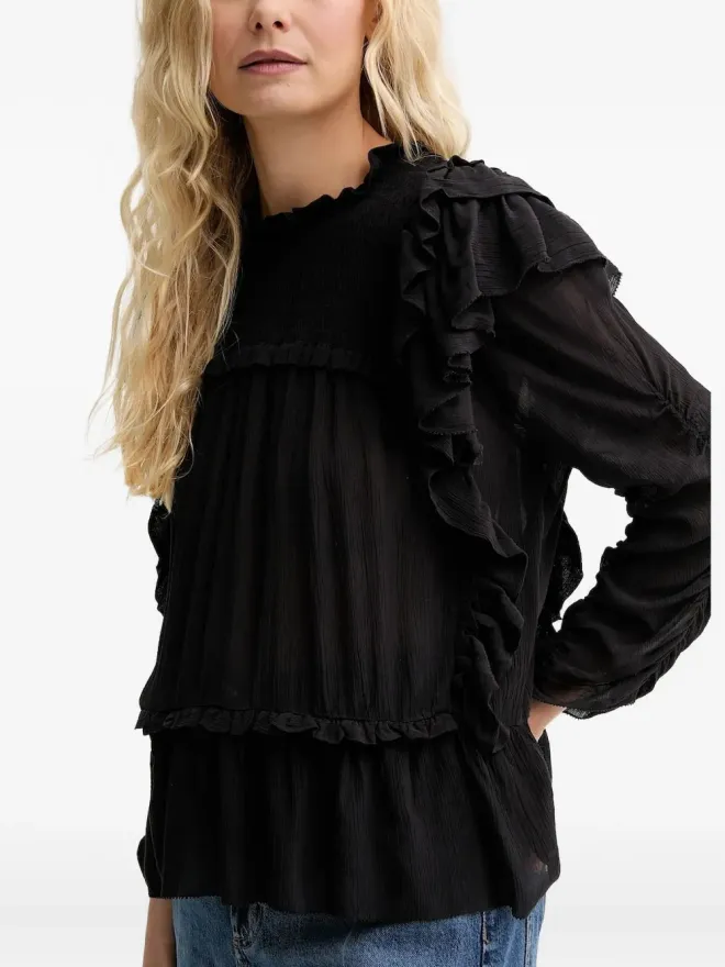 MUNTHE MUNTHE クリスプ スモック入りフリルブラウスの商品画像
