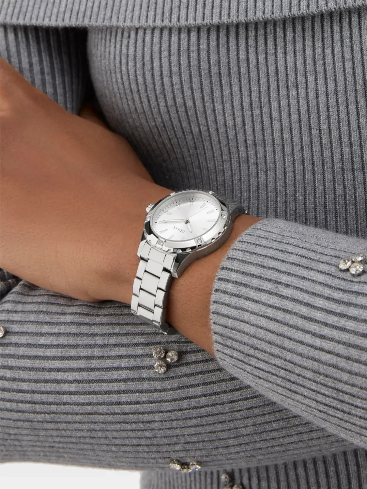 GUESS USA ステンレススチール クォーツ ウォッチ - 画像2