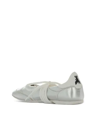 Patrizia Pepe レースアップレザー バレエフラット - シルバー - サムネイル3