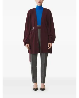 Lanvin ベルト付き風船袖カーディガン - レッド - サムネイル2