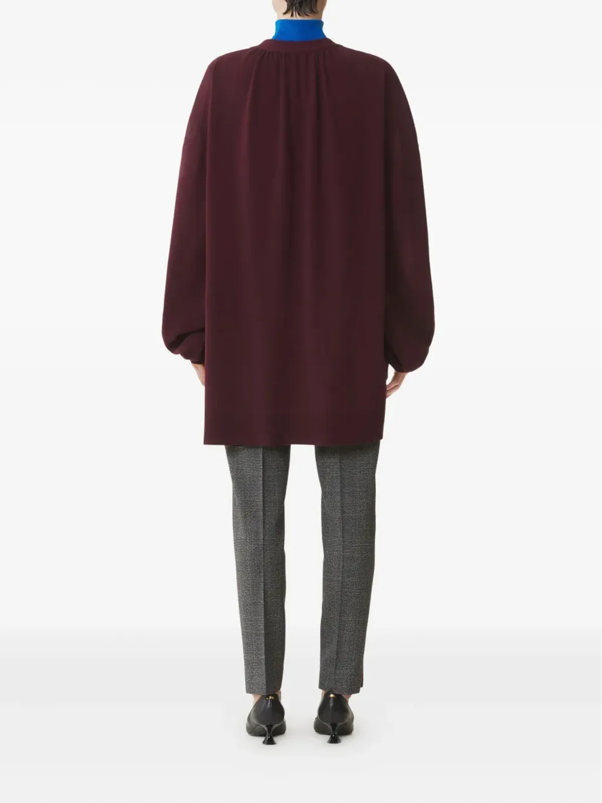 Lanvin ベルト付き風船袖カーディガン - レッド - 画像4
