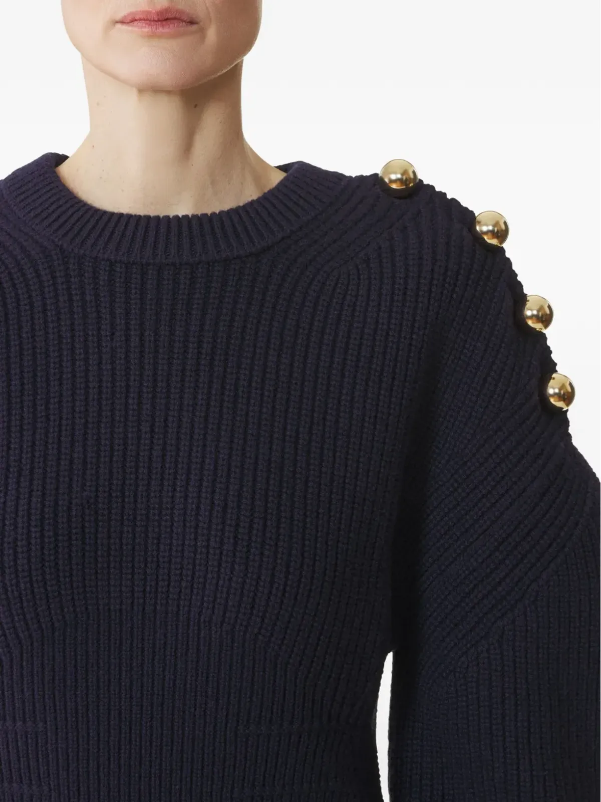 Lanvin リブ編みボタンディテールセーター - 画像5