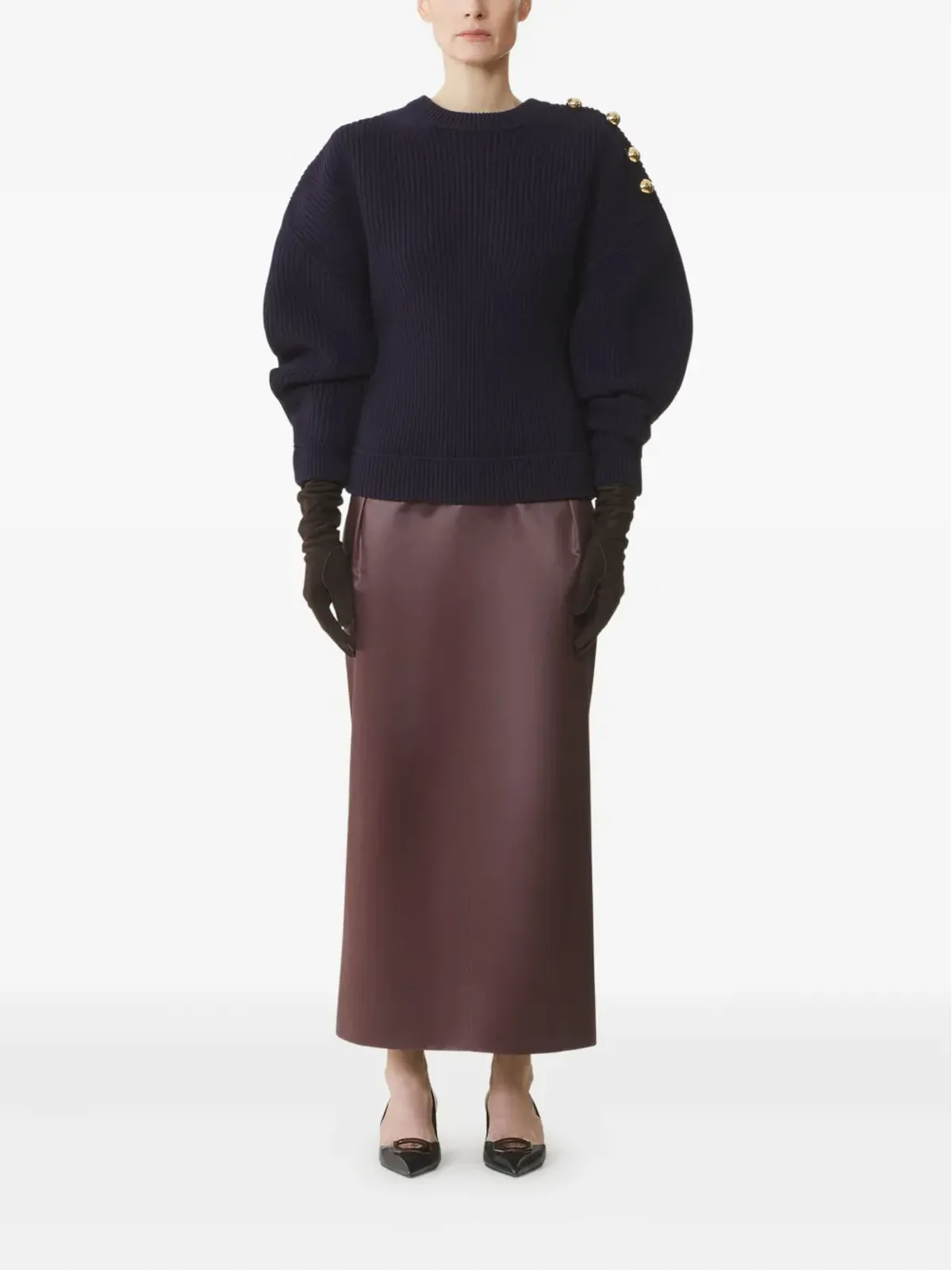 Lanvin リブ編みボタンディテールセーター - 画像2