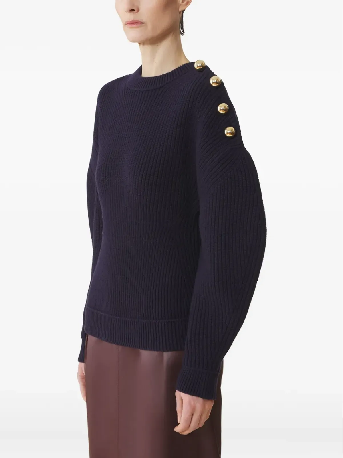 Lanvin リブ編みボタンディテールセーター - 画像3