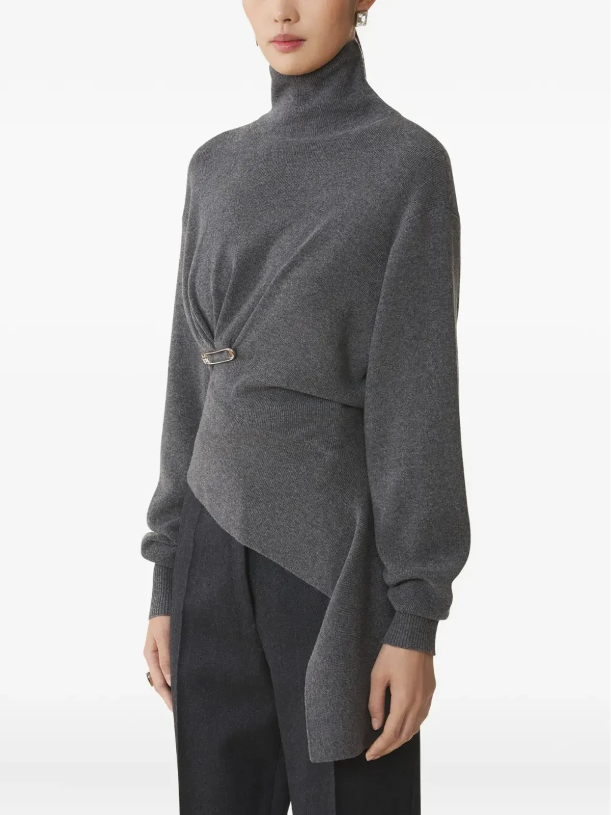 Lanvin 安全ピンディテール アシンメトリックセーター - 画像3