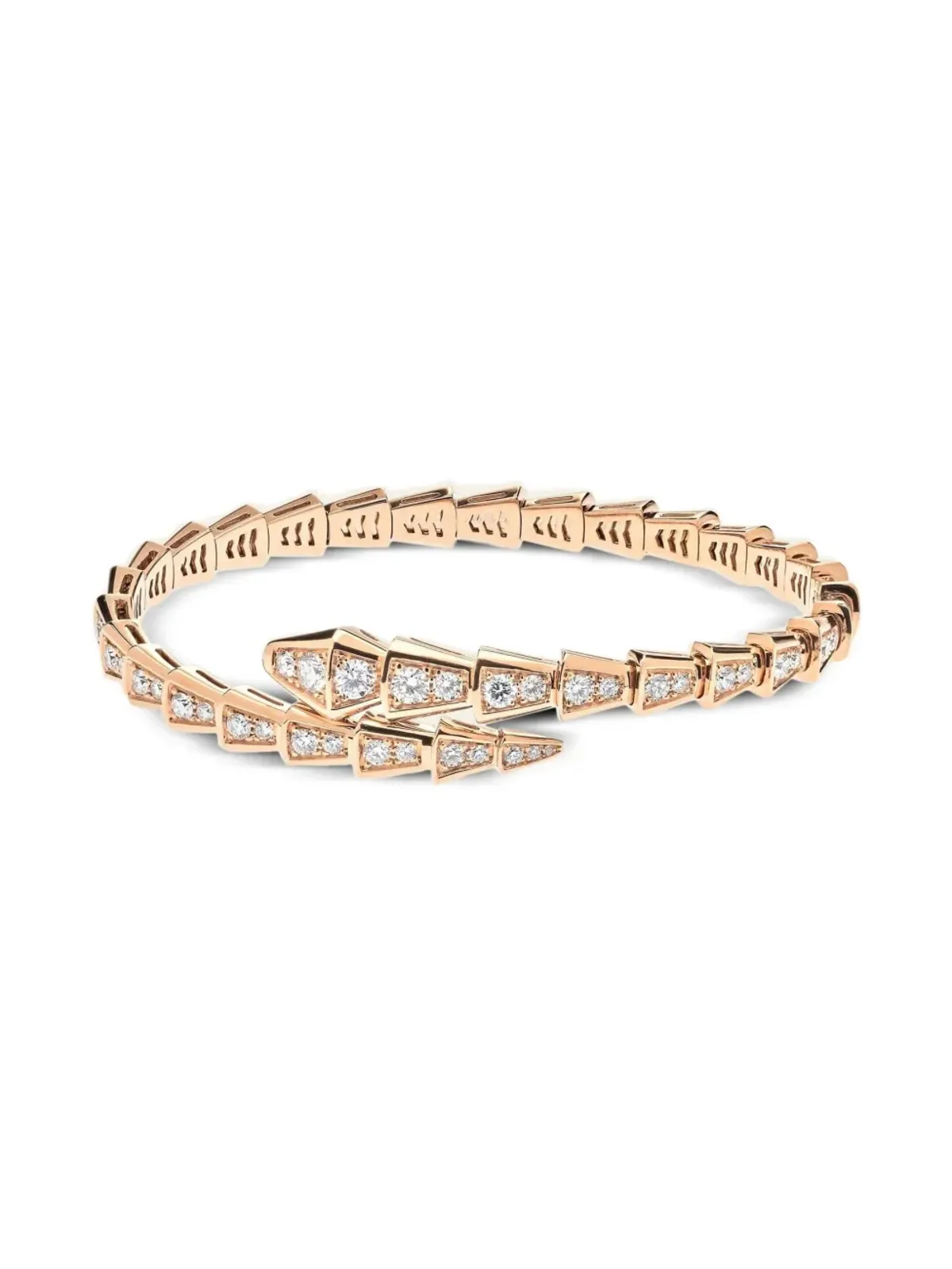 Bvlgari 18Kローズゴールド セルペンティ・ヴァイパー ダイヤモンド ブレスレット - ピンク - 画像1