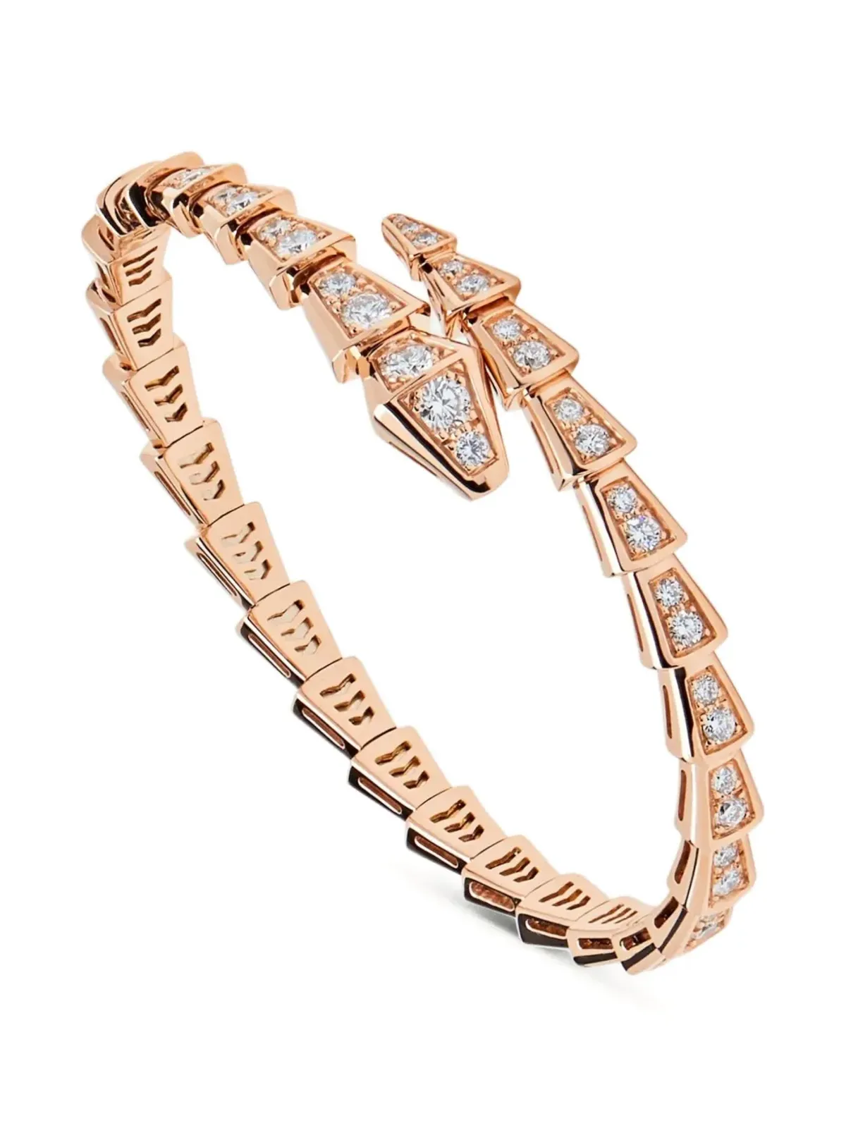 Bvlgari 18Kローズゴールド セルペンティ・ヴァイパー ダイヤモンド ブレスレット - ピンク - 画像2