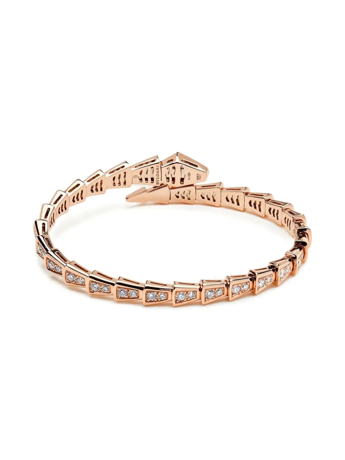 Bvlgari 18Kローズゴールド セルペンティ・ヴァイパー ダイヤモンド ブレスレット - ピンク - 画像3