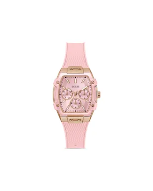 GUESS USA シリコンストラップ ローズゴールド スクエアケース ピンク - サムネイル1