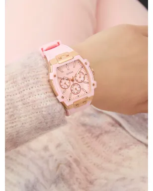 GUESS USA シリコンストラップ ローズゴールド スクエアケース ピンク - サムネイル5