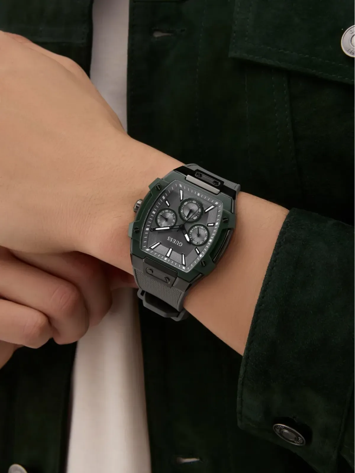 GUESS USA ステンレススチール製多機能腕時計 - 画像5