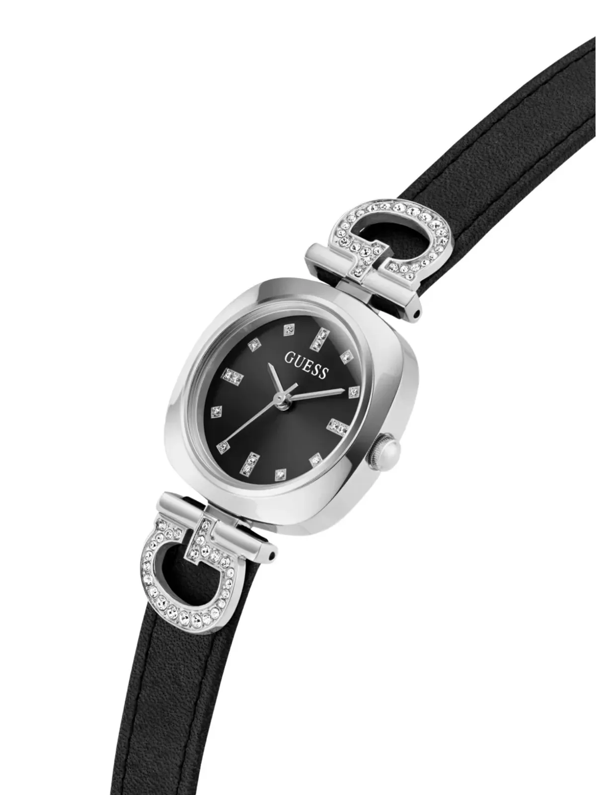 GUESS USA クリスタル装飾クォーツウォッチ ブラック - 画像3