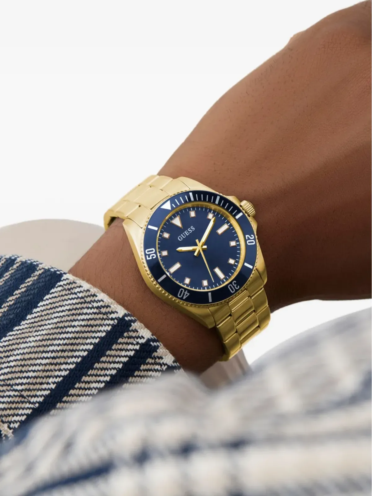 GUESS USA ステンレススチール腕時計 ブルー - 画像5