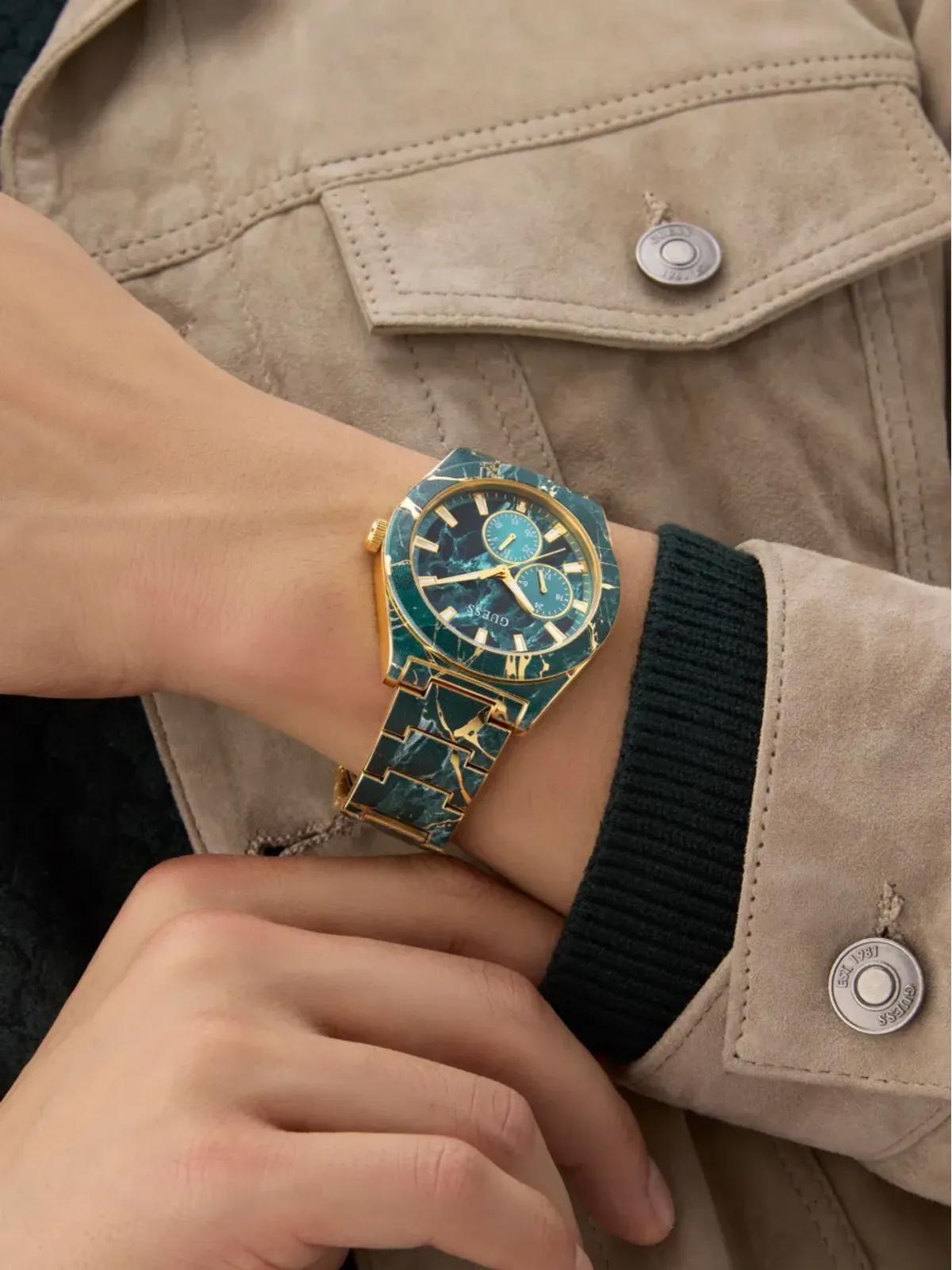 GUESS USA マーブルパターン ウォッチ - 画像5
