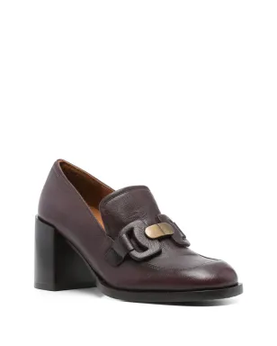 Chie Mihara 75mmブロックヒール レザー ミュール - レッド - サムネイル2