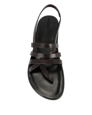 The Row ブラウンのレザー スリングバックサンダル - サムネイル5