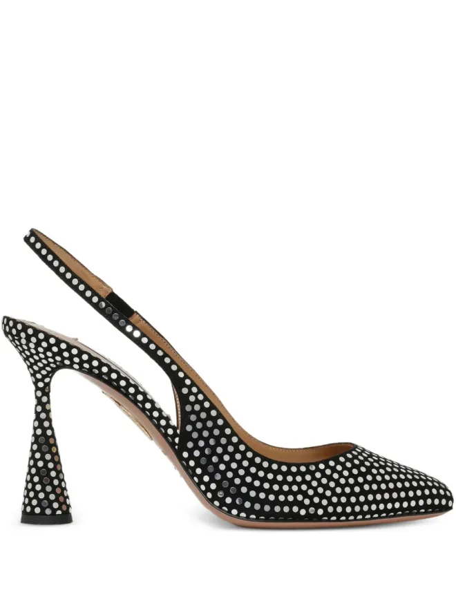 Aquazzura Aquazzura スタッズ付きスリングバックヒール - ブラックの商品画像