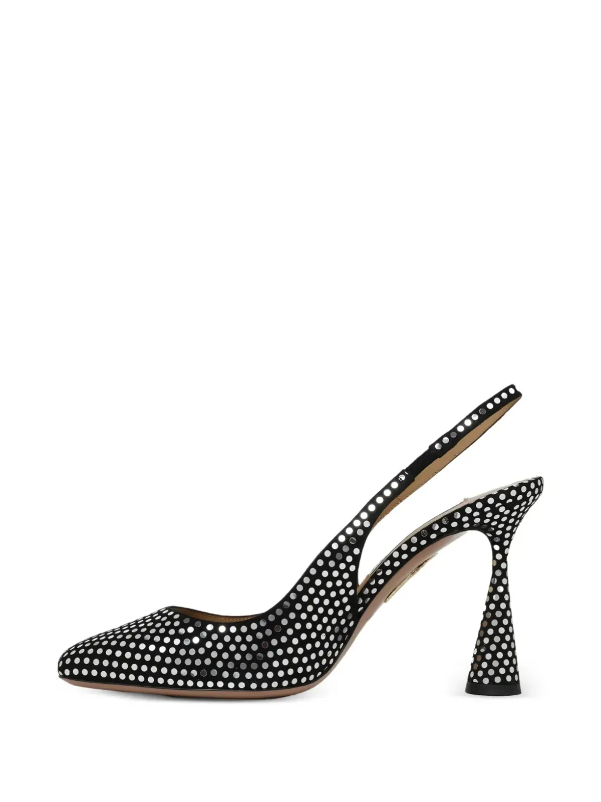 Aquazzura スタッズ付きスリングバックヒール - ブラック - 画像2