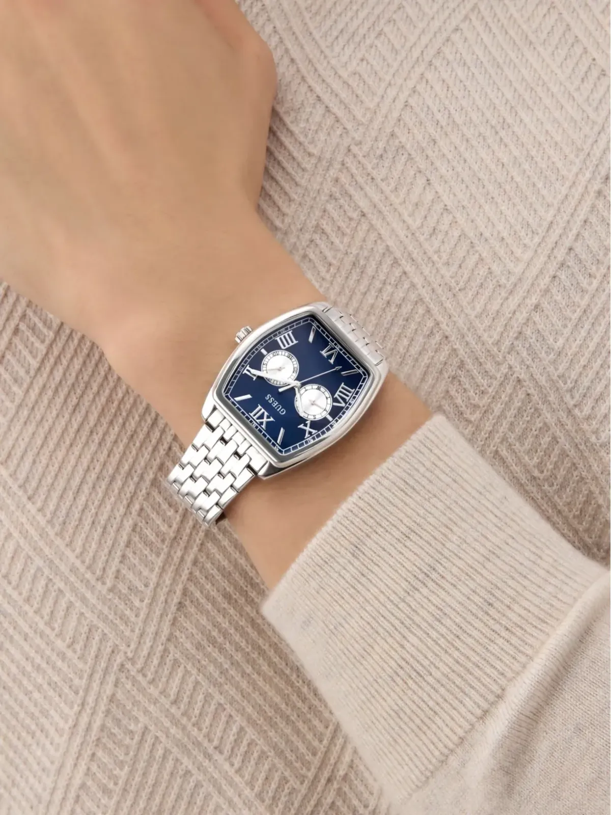 GUESS USA ステンレススチール腕時計 ブルー - 画像2