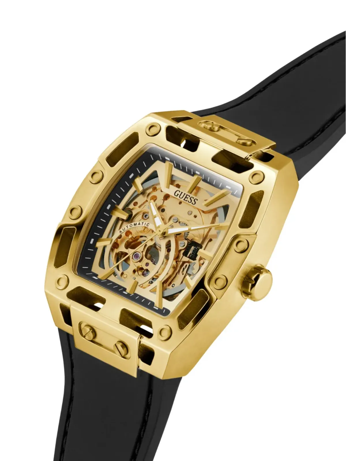 GUESS USA ゴールド スケルトン 自動巻 - 画像4