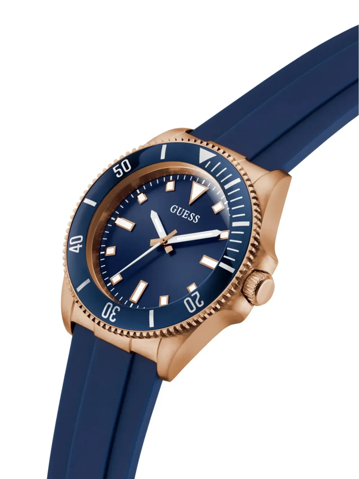 GUESS USA リサイクルスチール ウォッチ ブルー - 画像3