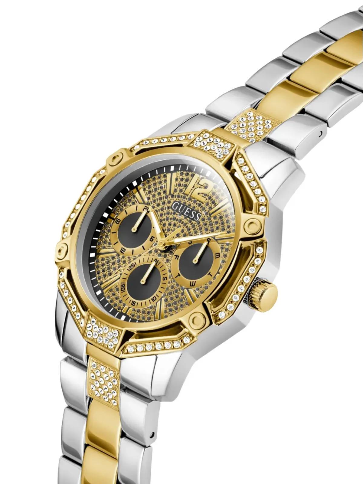 GUESS USA クリスタル装飾ウォッチ ゴールド - 画像3