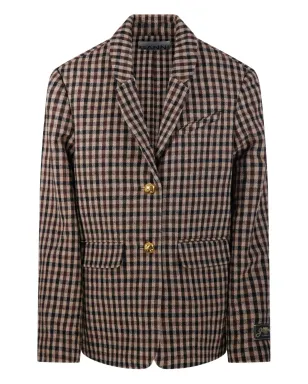 GANNI ギンガムチェック ボタン留め ブレザー - サムネイル1