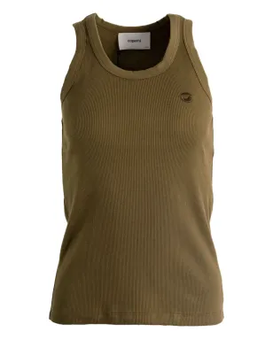 Coperni 緑色のリブ編みスクープネックタンクトップ - サムネイル1