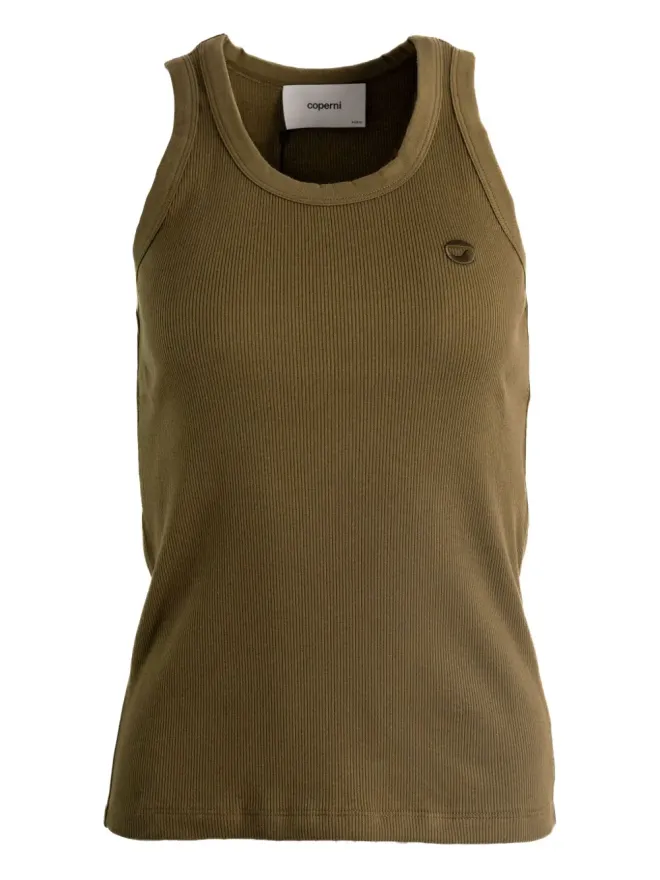 Coperni Coperni 緑色のリブ編みスクープネックタンクトップの商品画像
