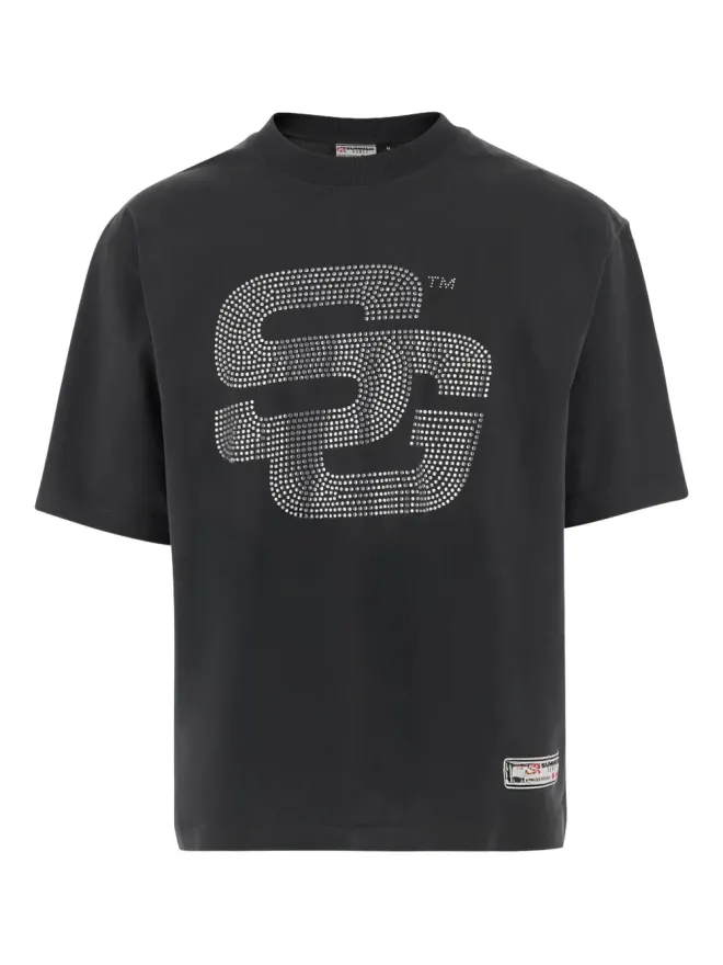SUMMER GAMES SUMMER GAMES ラインストーン装飾ロゴTシャツ ブラックの商品画像